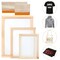Colovis Screen Printing Frame and Squeegee Kit for Home or Small Business, Include 3 PCS Wooden Screen Printing Frames with Mesh and 2 PCS Screen Printing Squeegees (5 PCS)